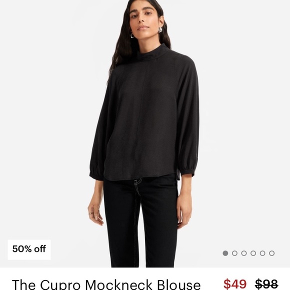 Everlane cupro mockneck blouse 2 BNWT - Picture 2 of 4